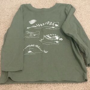 Cat & Jack Olive Dinosaur Long Sleeve Tee